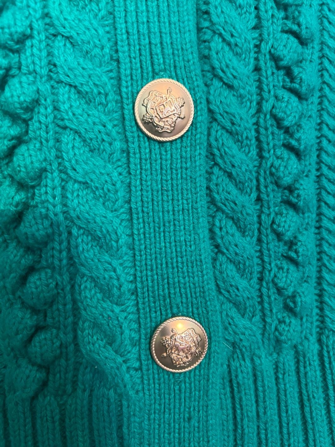 J.Crew Cable Knit Cardigan Size S Green Sweater 6
