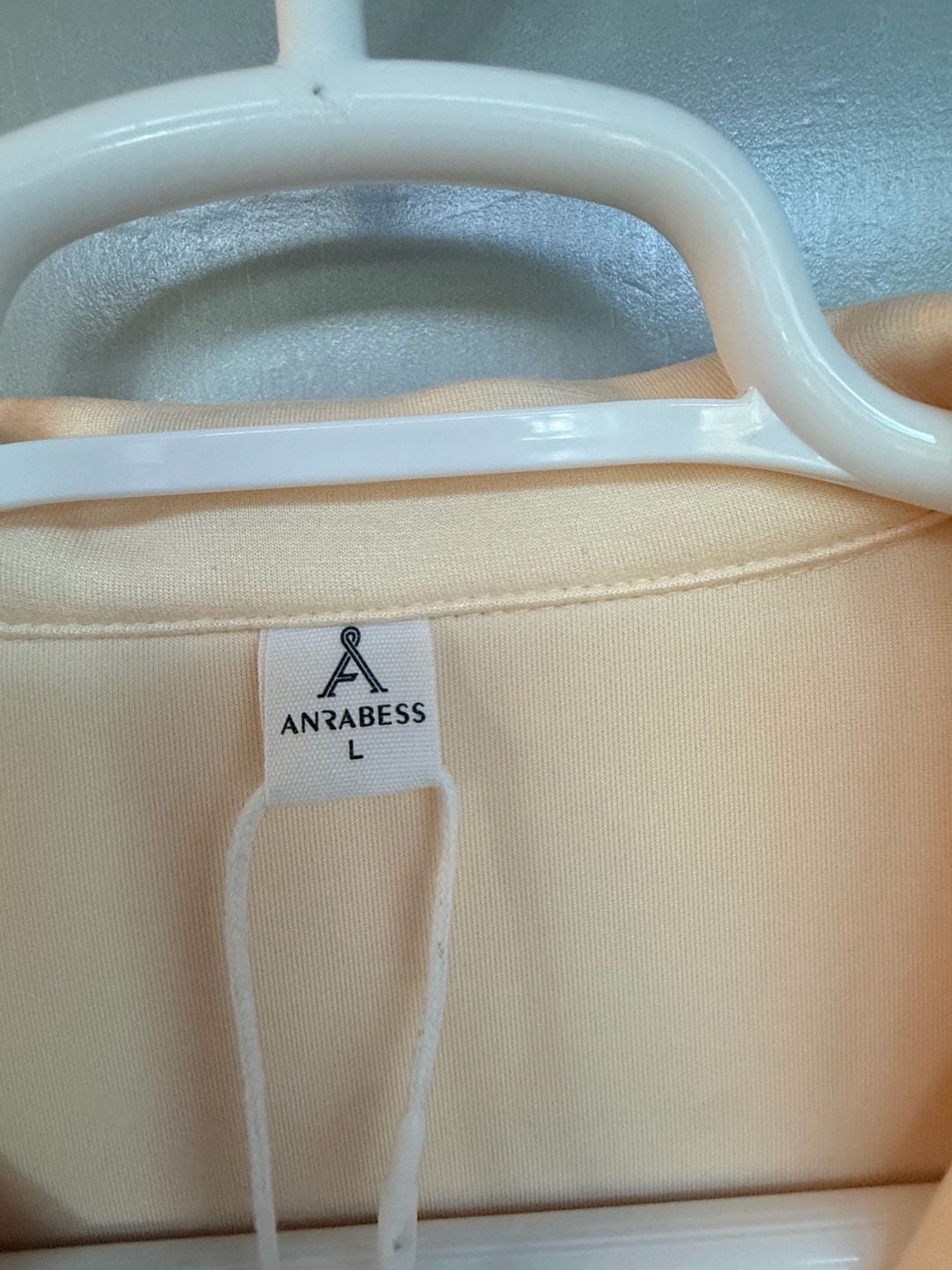 Anrabess Quarter Zip Sweatshirt Size L Ivory Oversized Lapel Collar Pullover 4