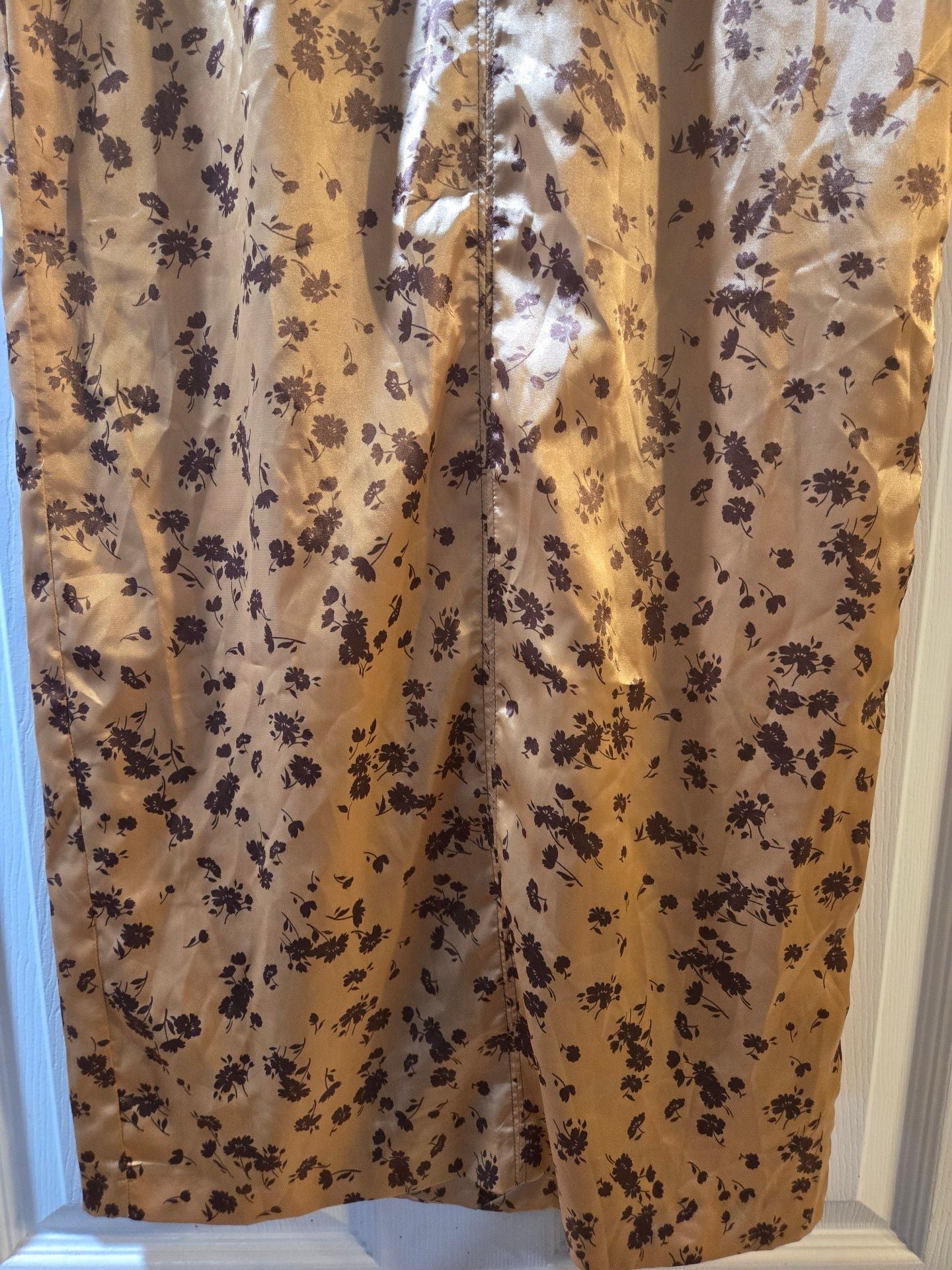 Zara Floral Satin Midi Skirt 4