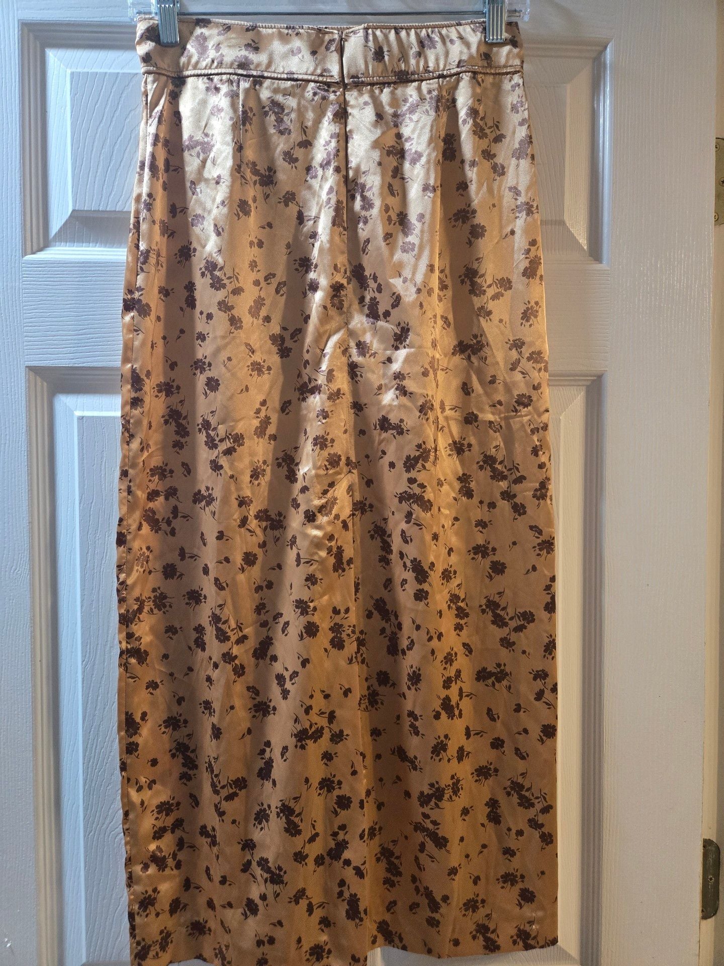 Zara Floral Satin Midi Skirt 5