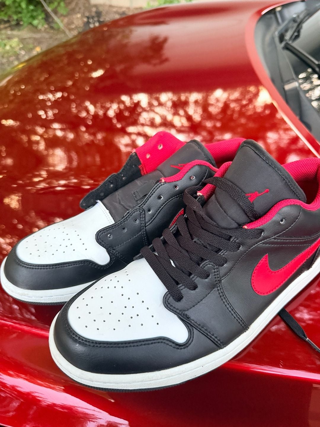 Air Jordan 1 Retro Low Gym Red Black White Size 10.5 Shoes 3