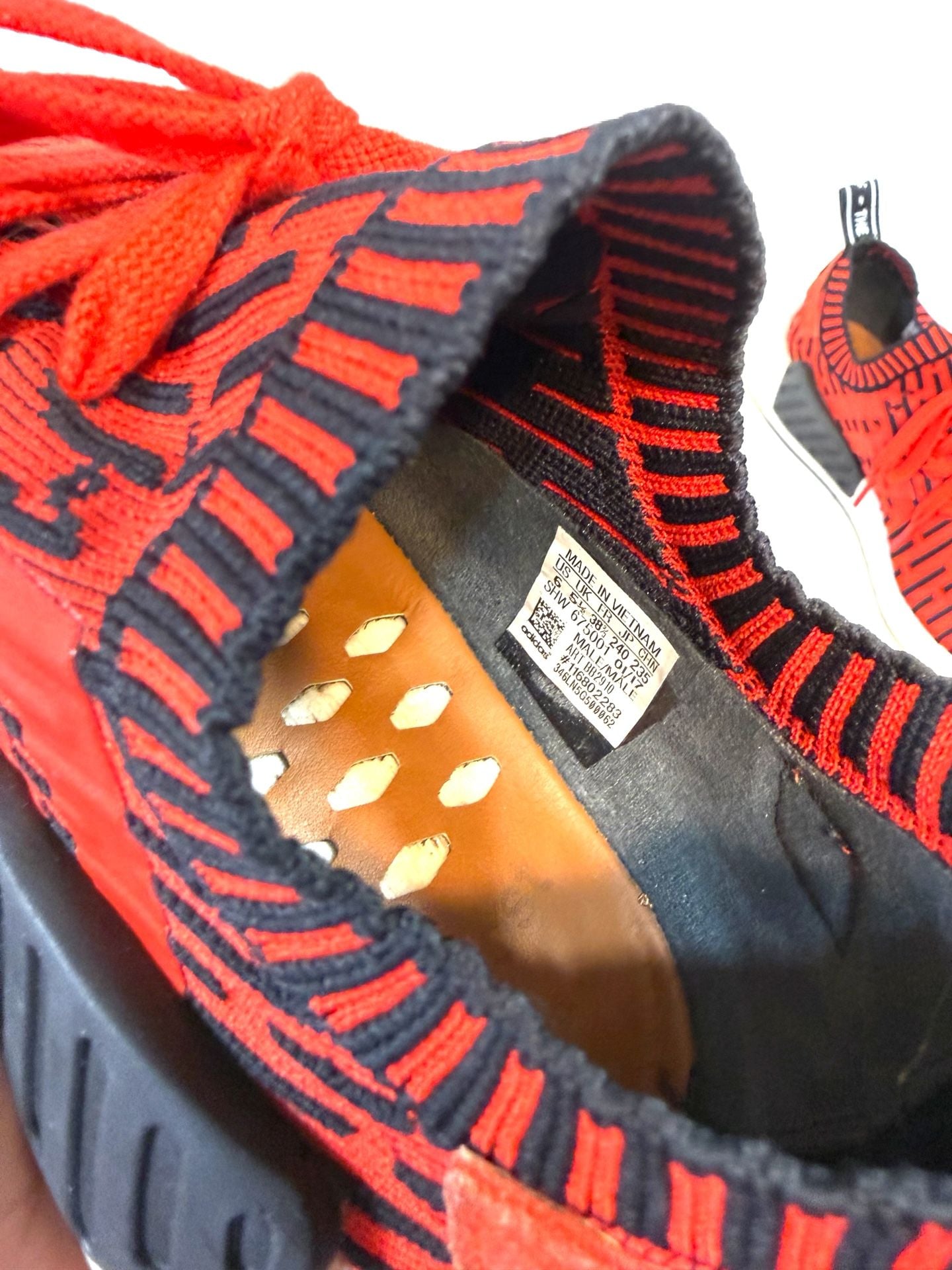 adidas Originals Men's NMD_R2 PK Primeknit Size 6 BB2910 Y2K Streetwear Indie Vanguard Gorpcore Athleisure Retro Running Core Red Black White Boost Sneakers Runner 2017 Japanese Heel Tab Women's 7.5 7