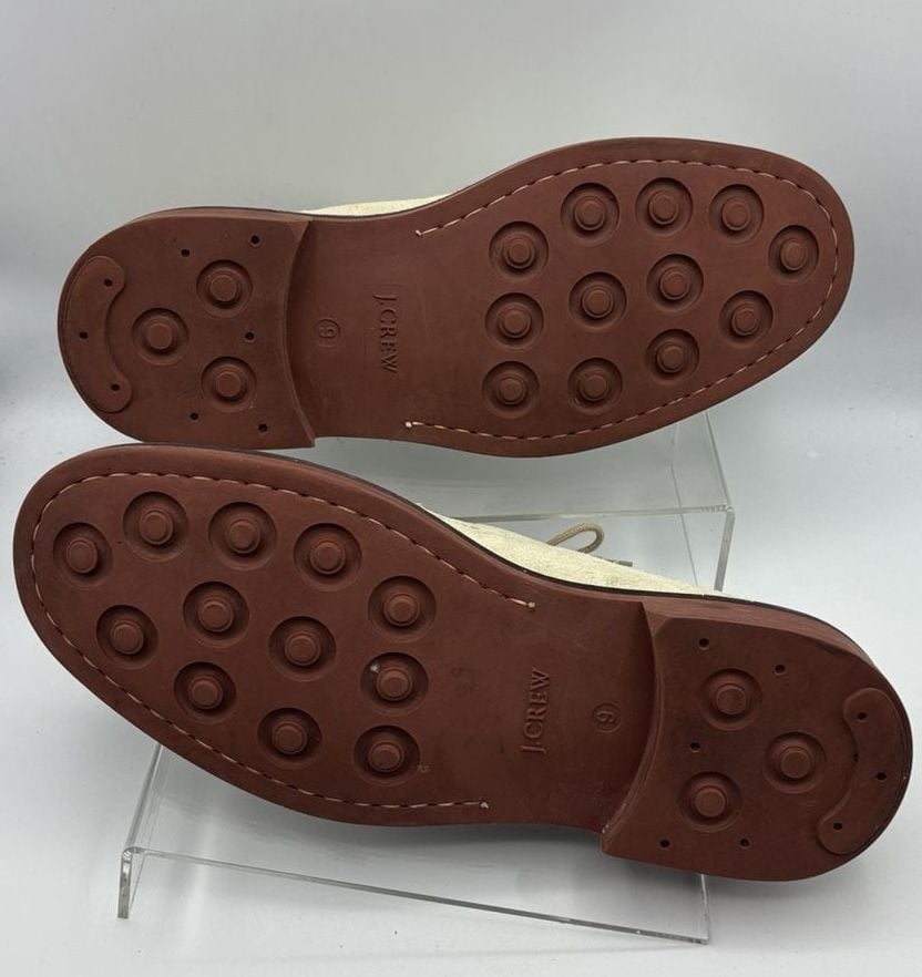 J. Crew Suede Derby Shoes Size 9 Beige Leather Made in Italy 5