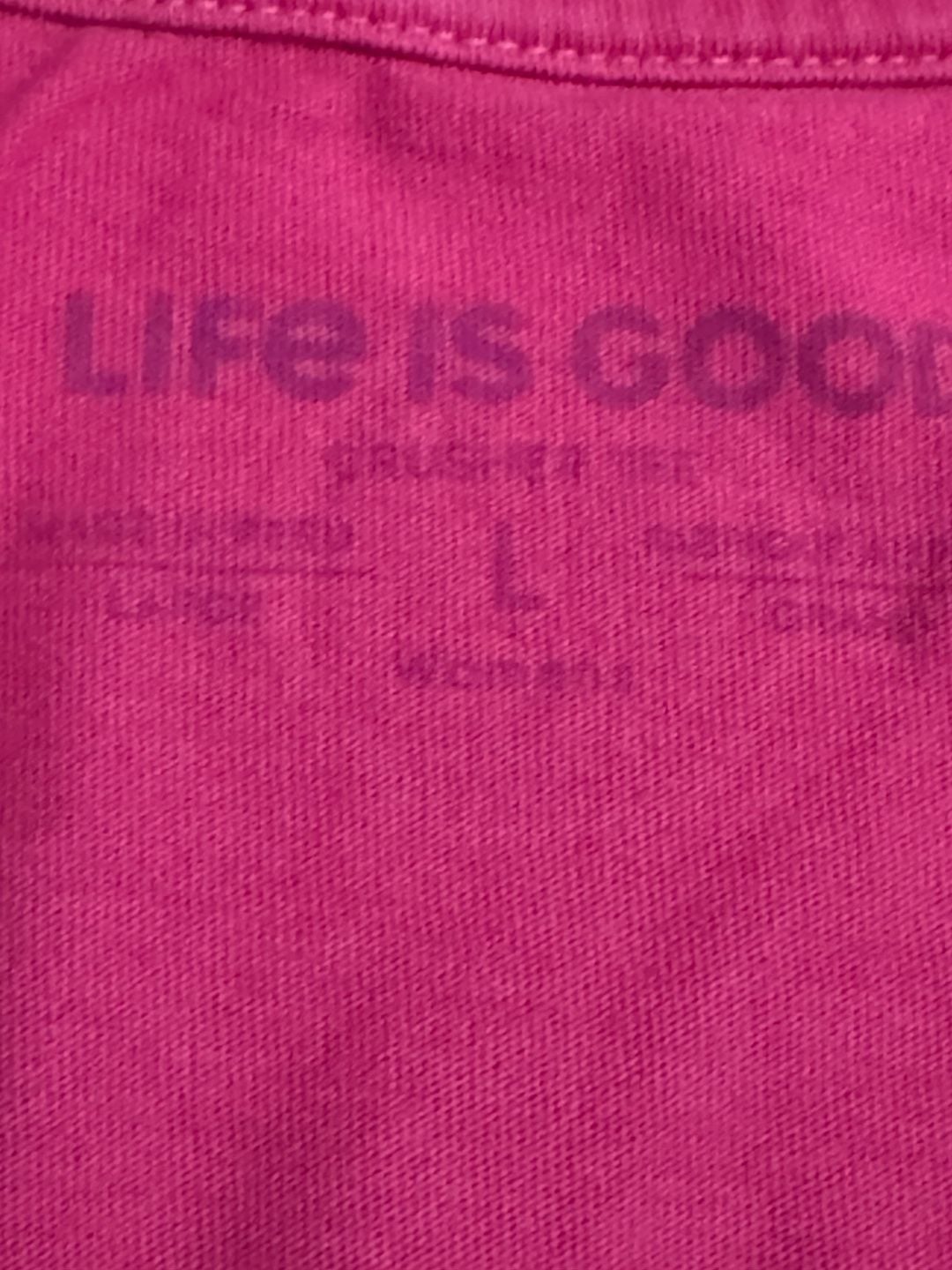 Life is Good Sunflower Crusher Vee Size L Pink V-Neck T-Shirt 3