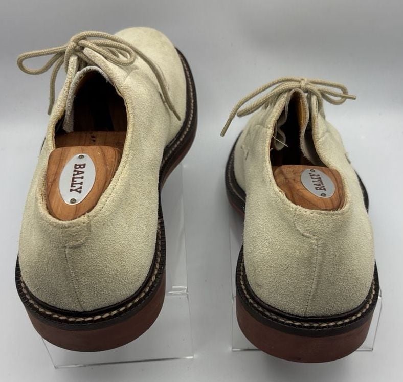 J. Crew Suede Derby Shoes Size 9 Beige Leather Made in Italy 4