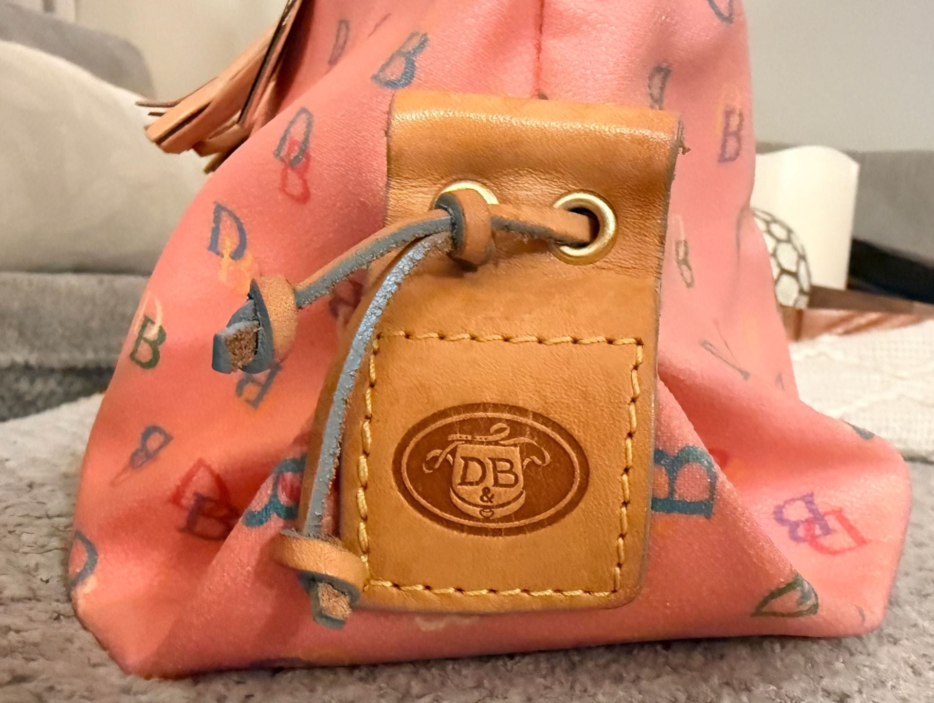 Dooney & Bourke Multicolor DB Monogram Pink Tote Bag 7
