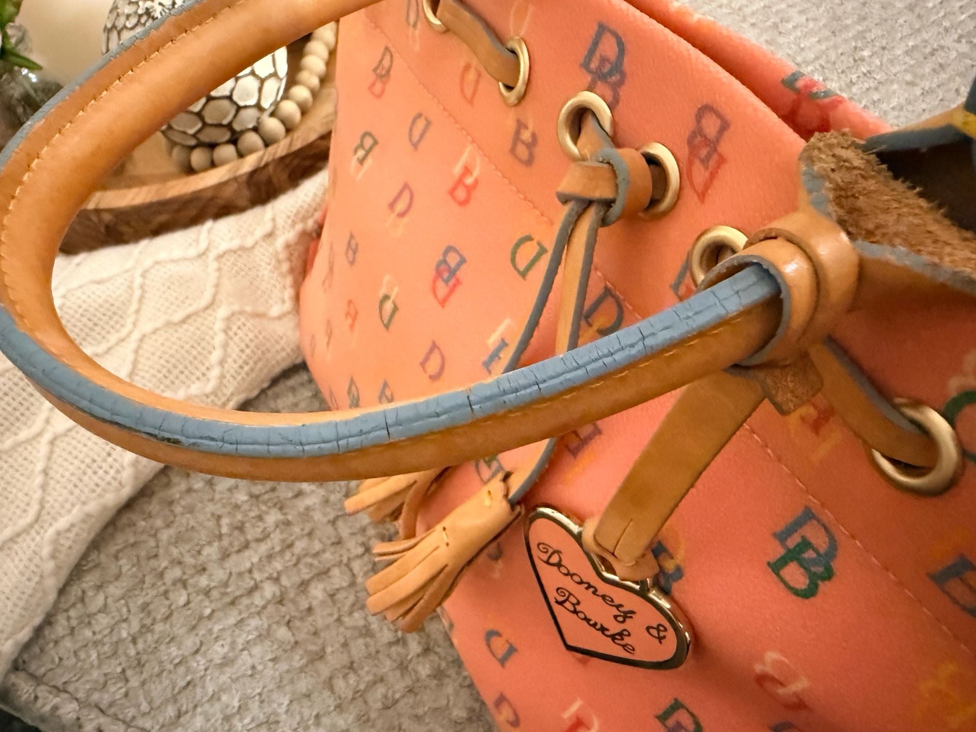 Dooney & Bourke Multicolor DB Monogram Pink Tote Bag 9