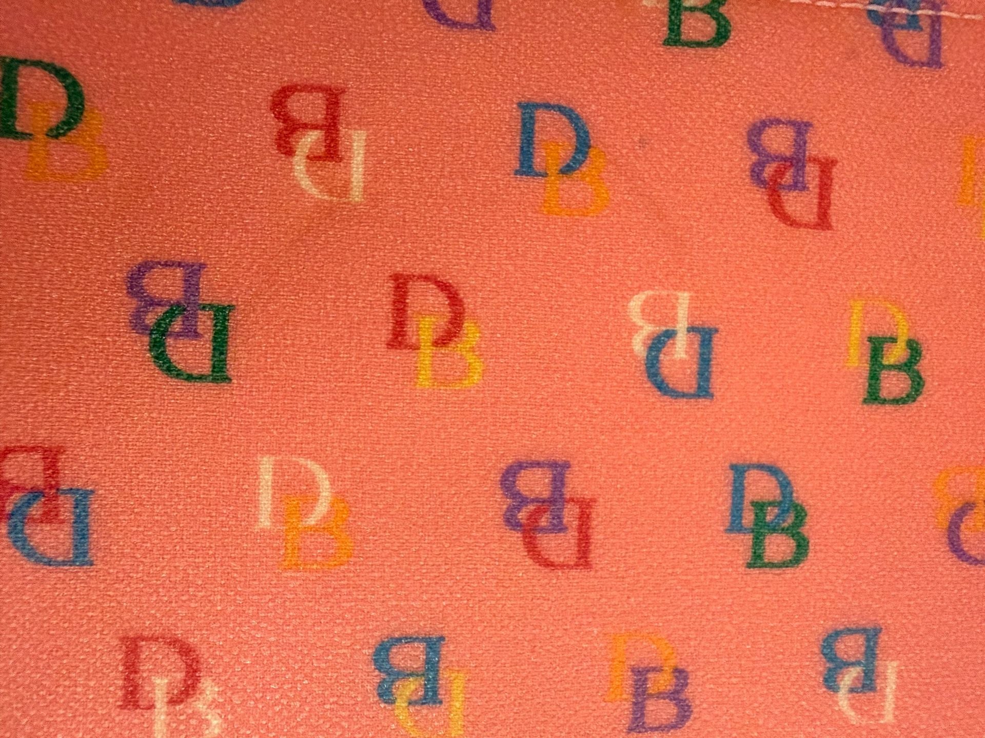 Dooney & Bourke Multicolor DB Monogram Pink Tote Bag 14