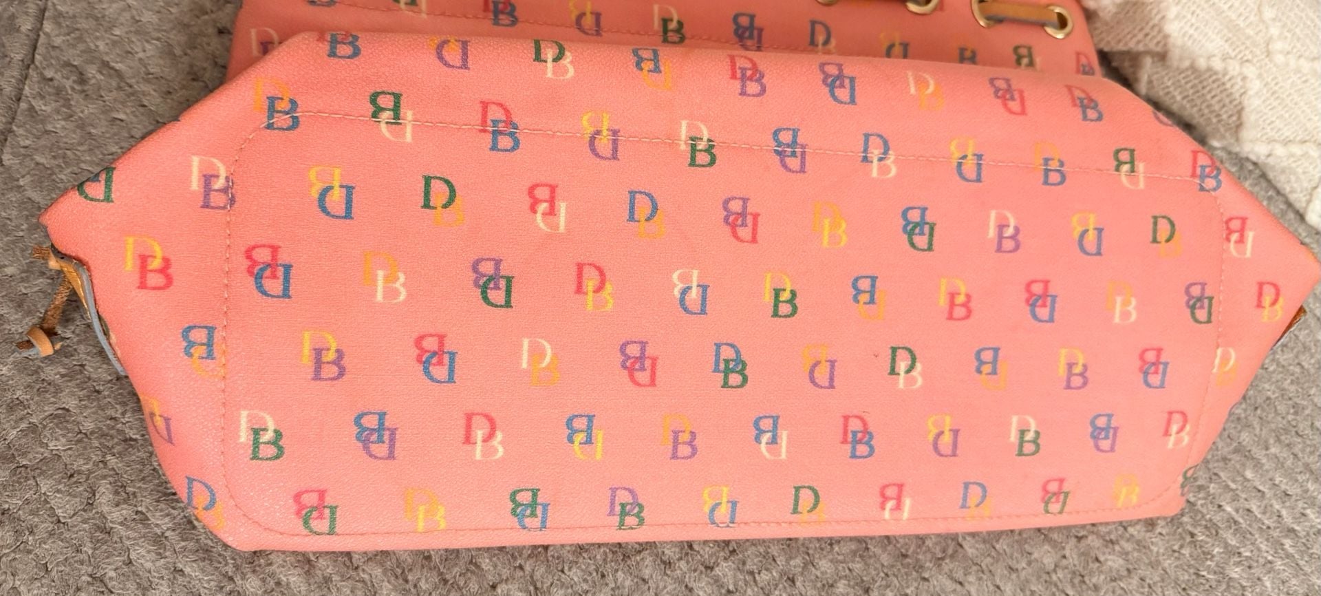 Dooney & Bourke Multicolor DB Monogram Pink Tote Bag 15