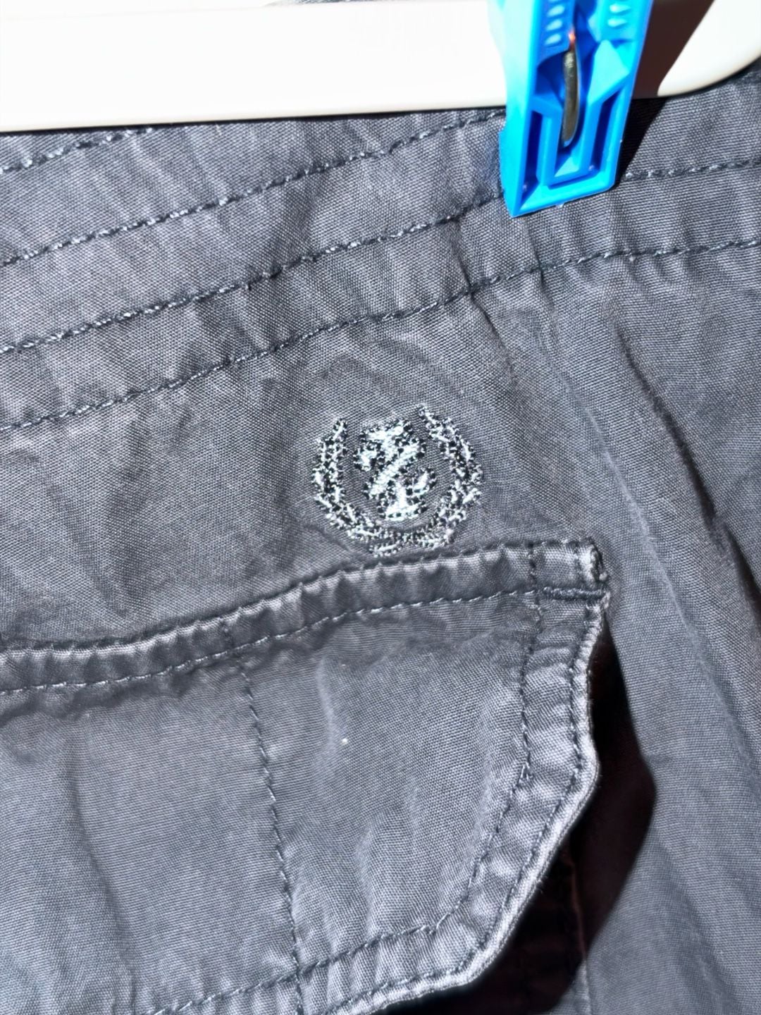 IZOD Cargo Shorts Size 10 Gray Drawstring Cotton Pre-owned 4