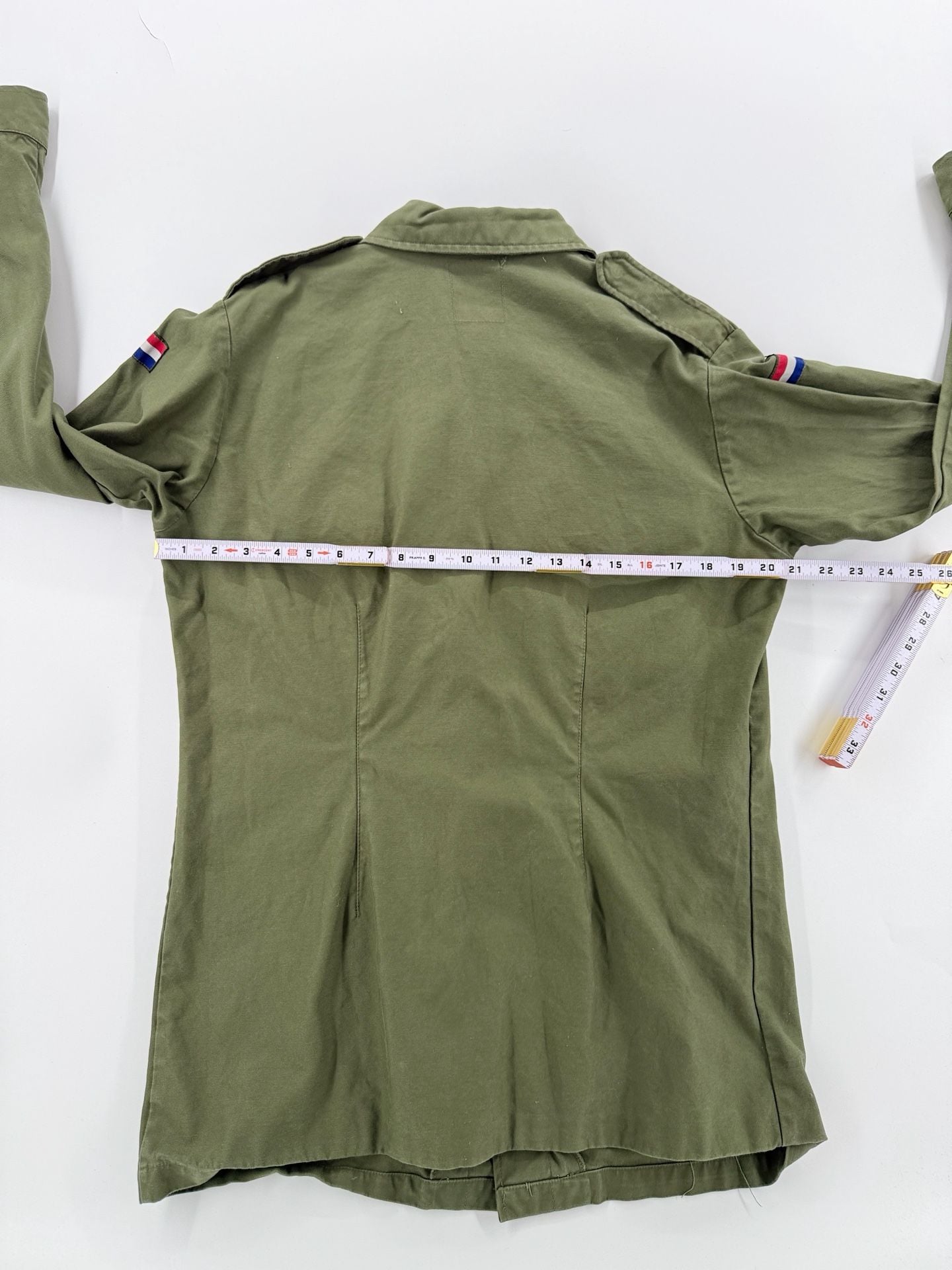 Vintage 1990 Dutch Army KL Rotkopf Field Jacket Shirt L Olive Military 100 4