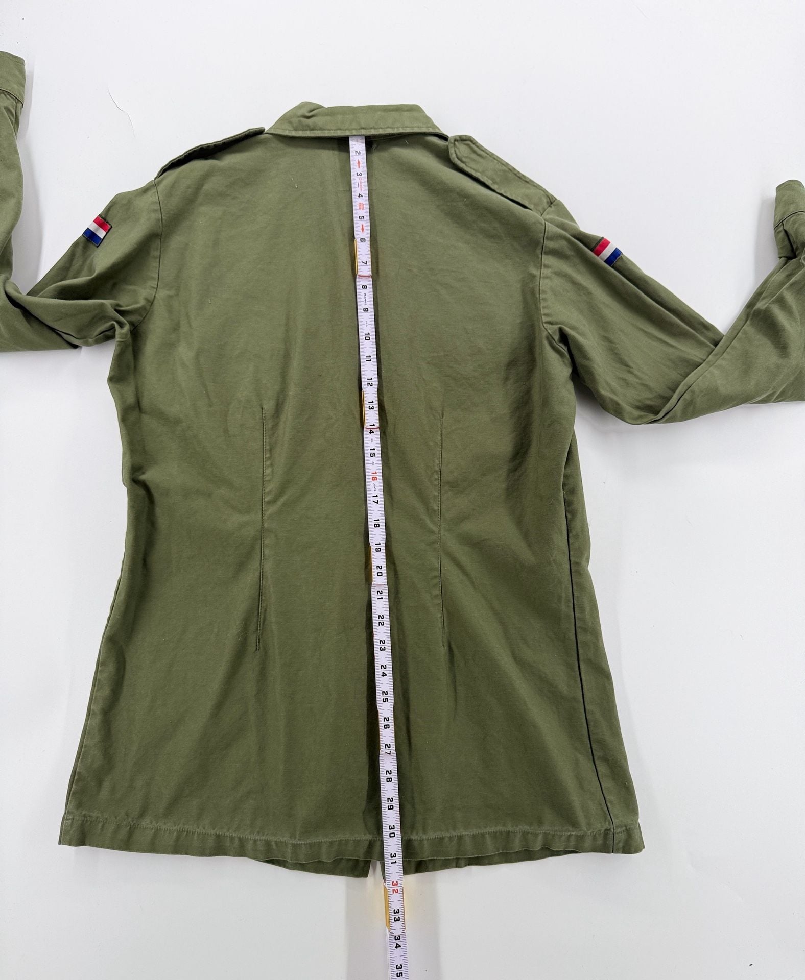 Vintage 1990 Dutch Army KL Rotkopf Field Jacket Shirt L Olive Military 100 5