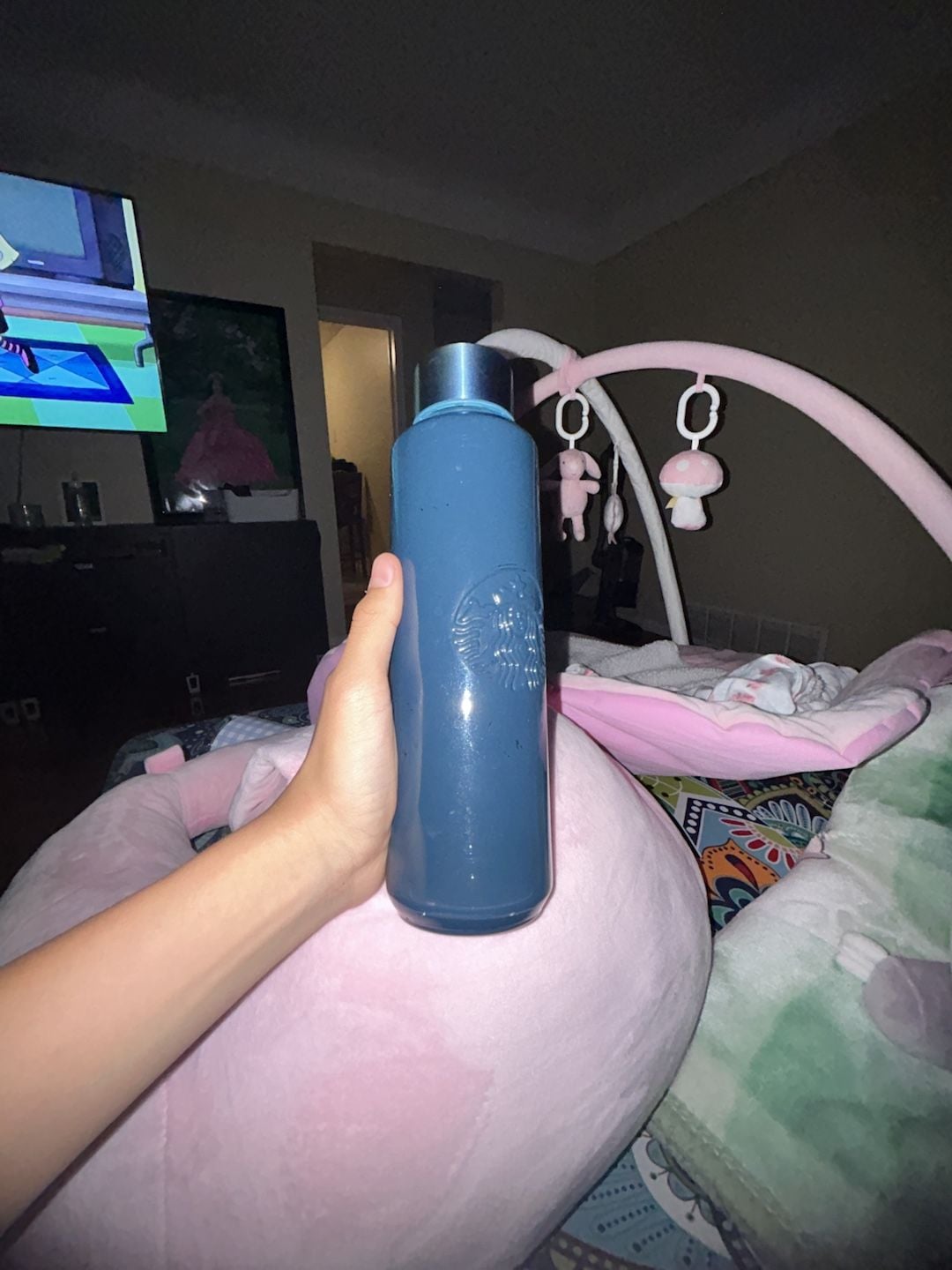 Starbucks Blue Water Bottle Embossed Siren Logo 2