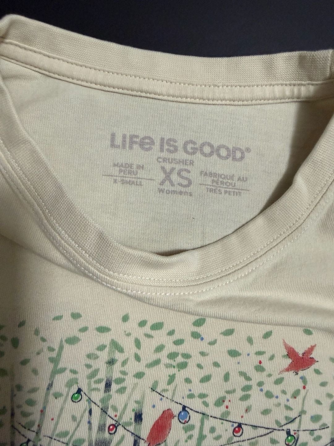 Life Is Good Long Sleeve Crusher Tee Size XS Peace On Earth Heron 4