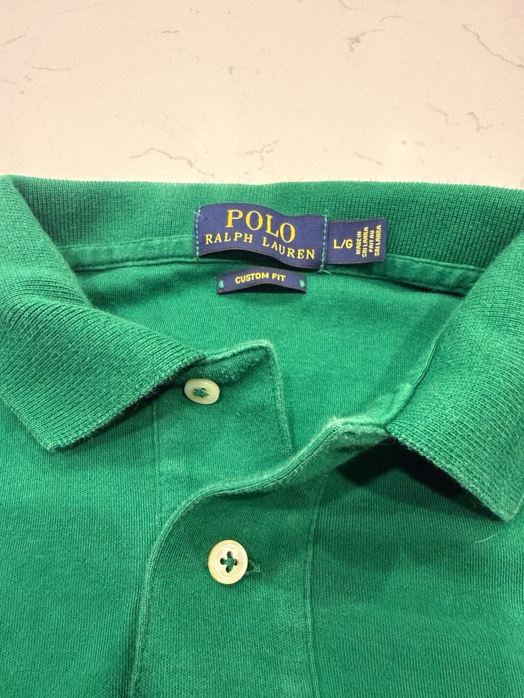 Polo Ralph Lauren Long Sleeve Polo Shirt Size L Green Custom Fit 3