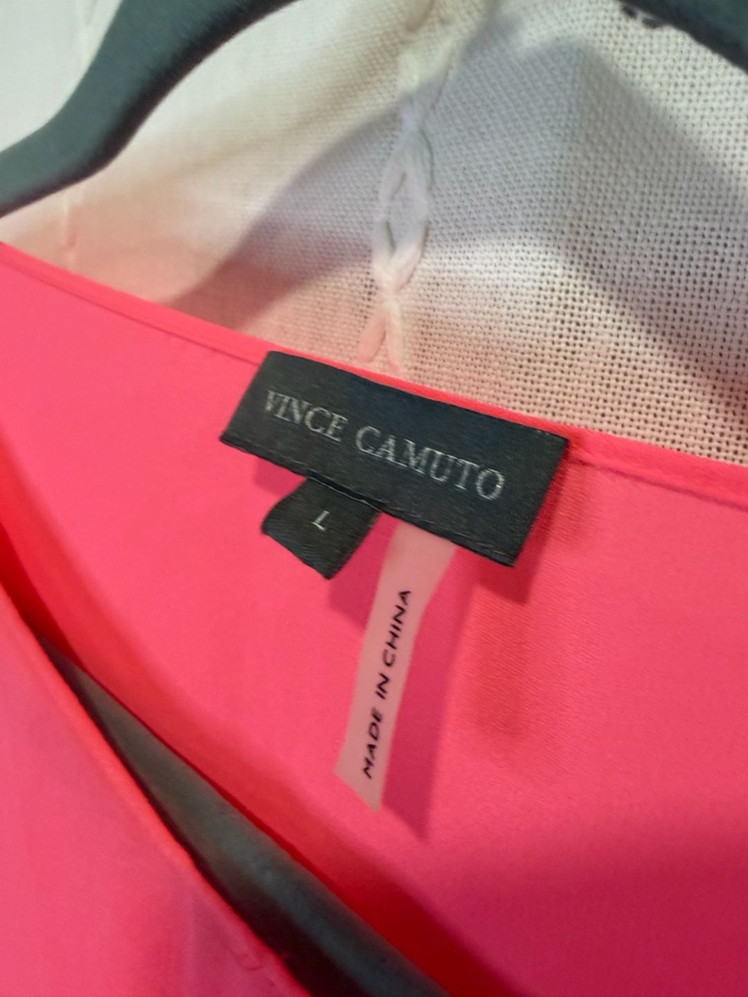 Vince Camuto Women’s Large Hot Pink Draped Asymmetrical Poncho Blouse Top 4