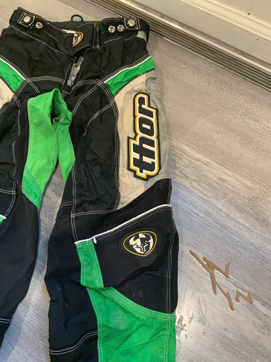Y2K Thor Motocross Pant Size 28 Black Green Style 1041 3