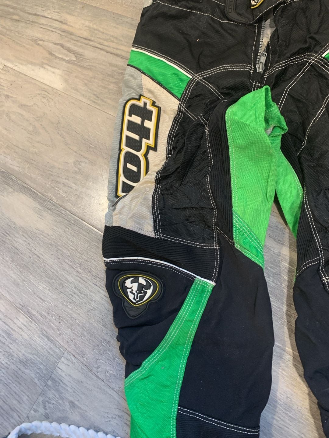 Y2K Thor Motocross Pant Size 28 Black Green Style 1041 4