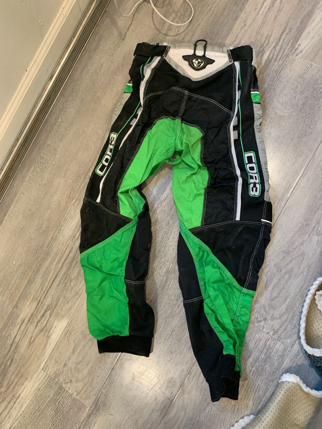 Y2K Thor Motocross Pant Size 28 Black Green Style 1041 7