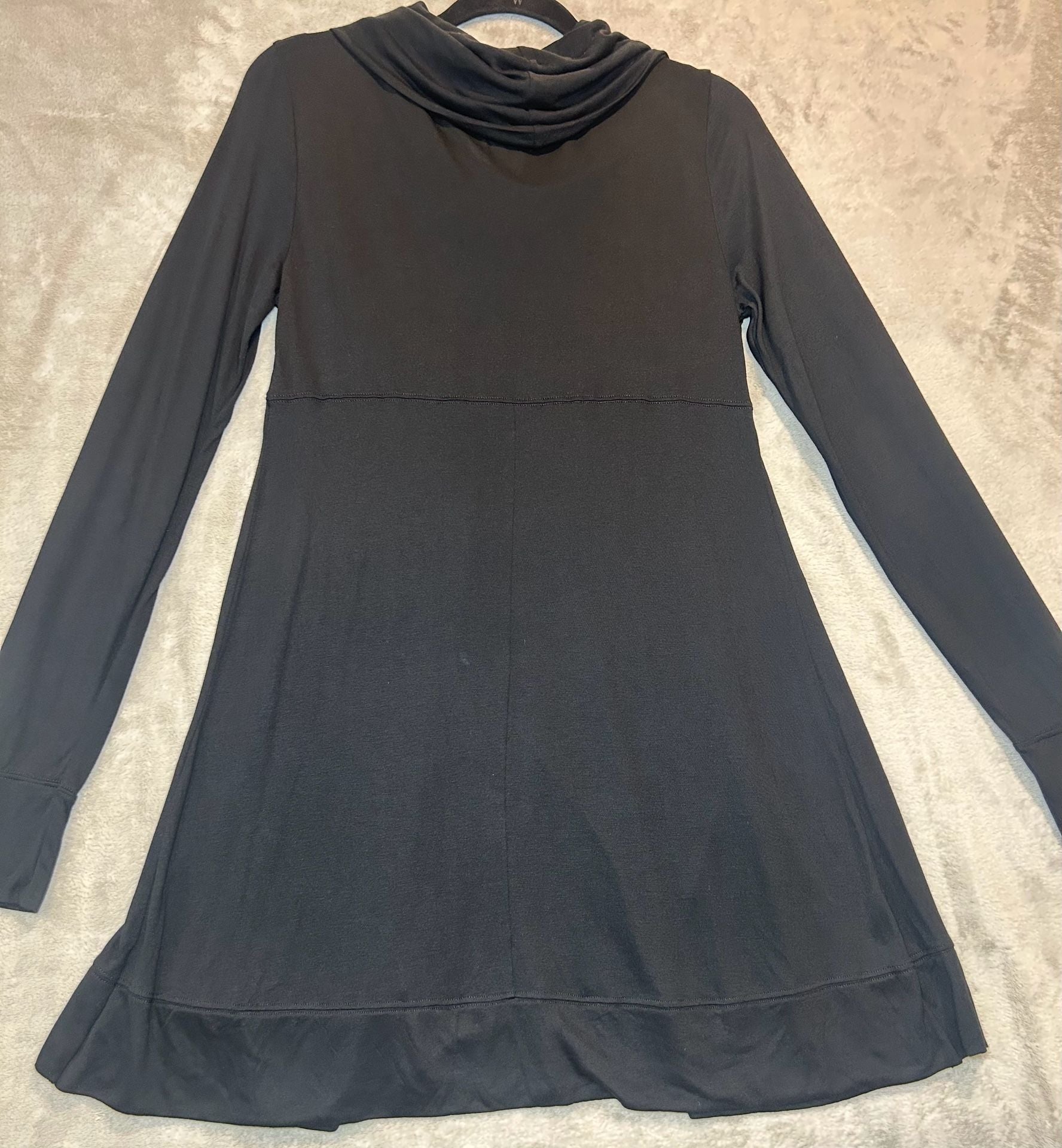Intimissimi Cowl Neck Tunic Dress Size L Black Long Sleeve 6
