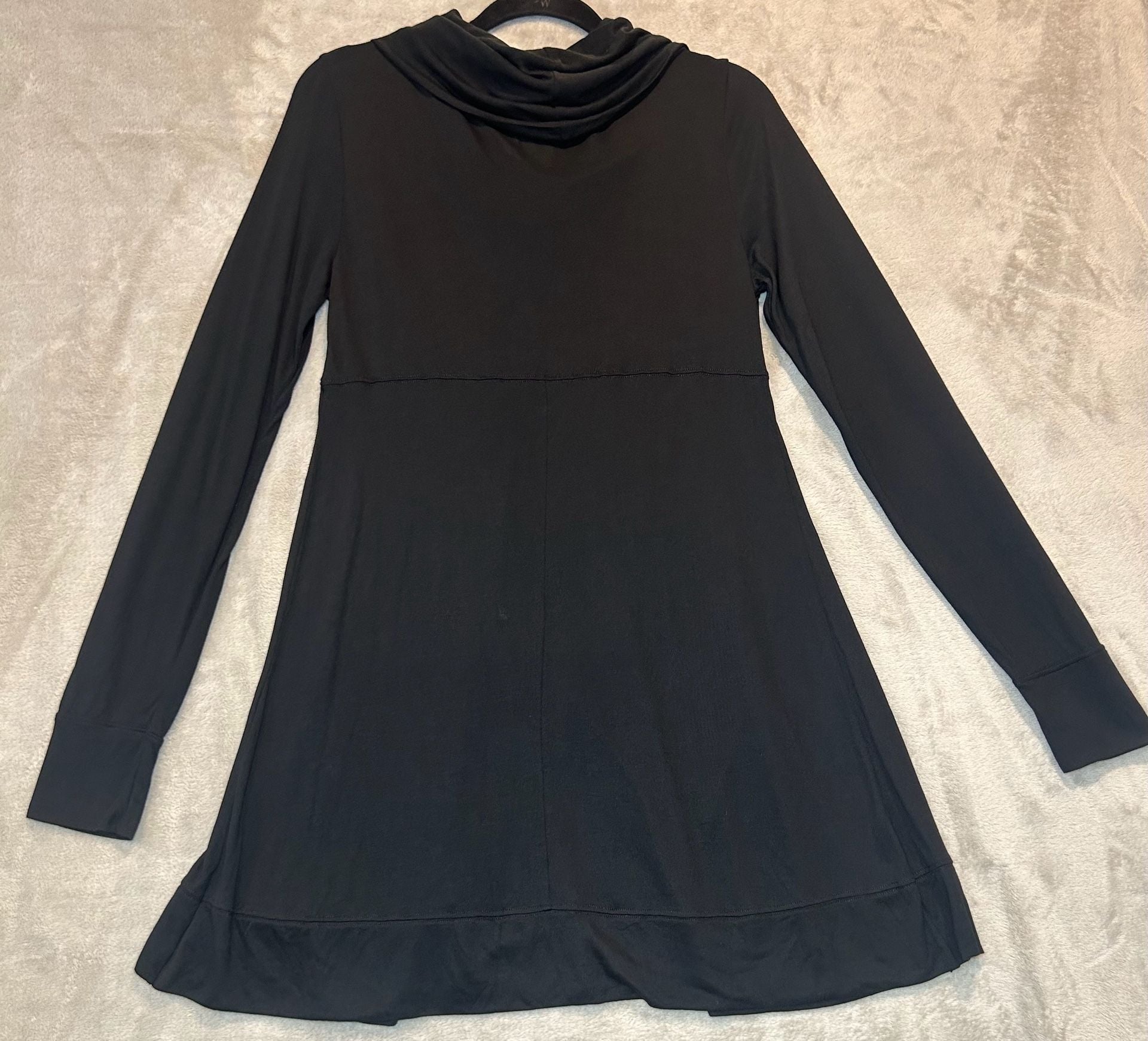 Intimissimi Cowl Neck Tunic Dress Size L Black Long Sleeve 7