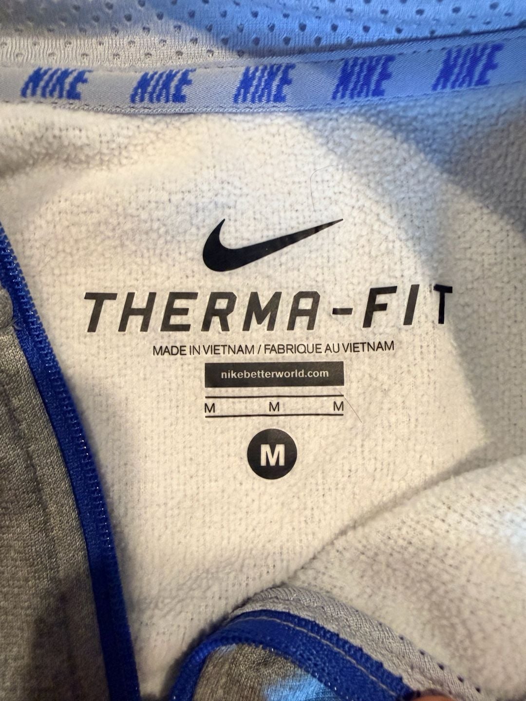 Nike Therma-Fit 1/4 Zip Pullover Size M Gray Blue 7