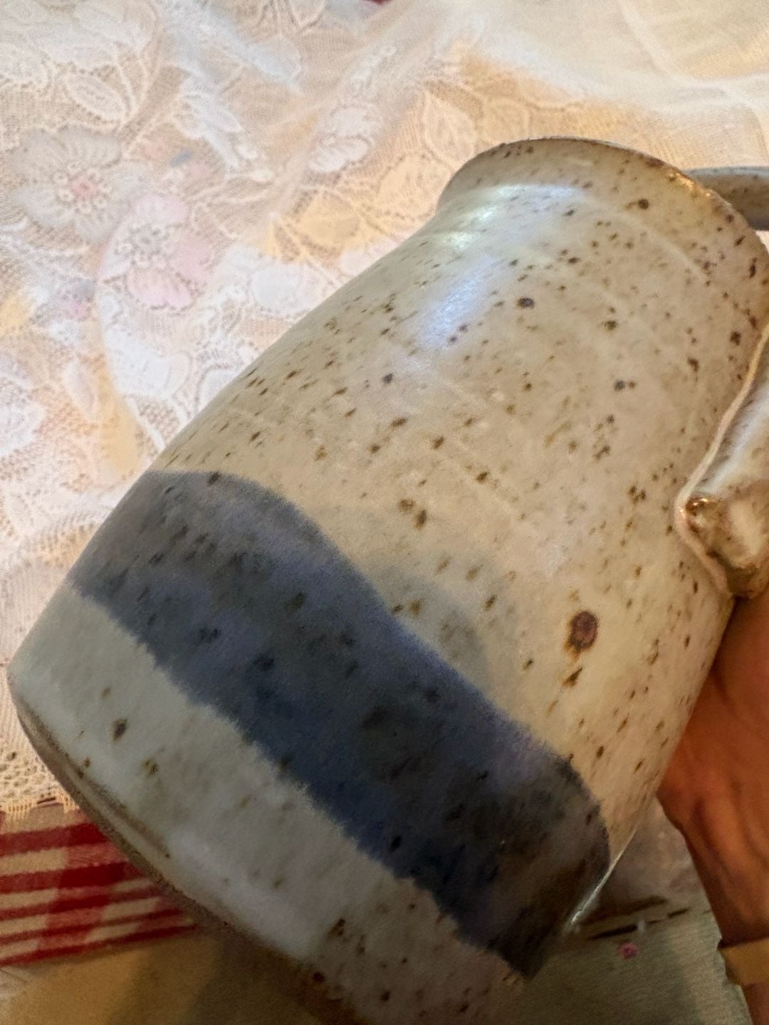Tokheim Stoneware Windmill Utensil Crock Ceramic Pitcher 5