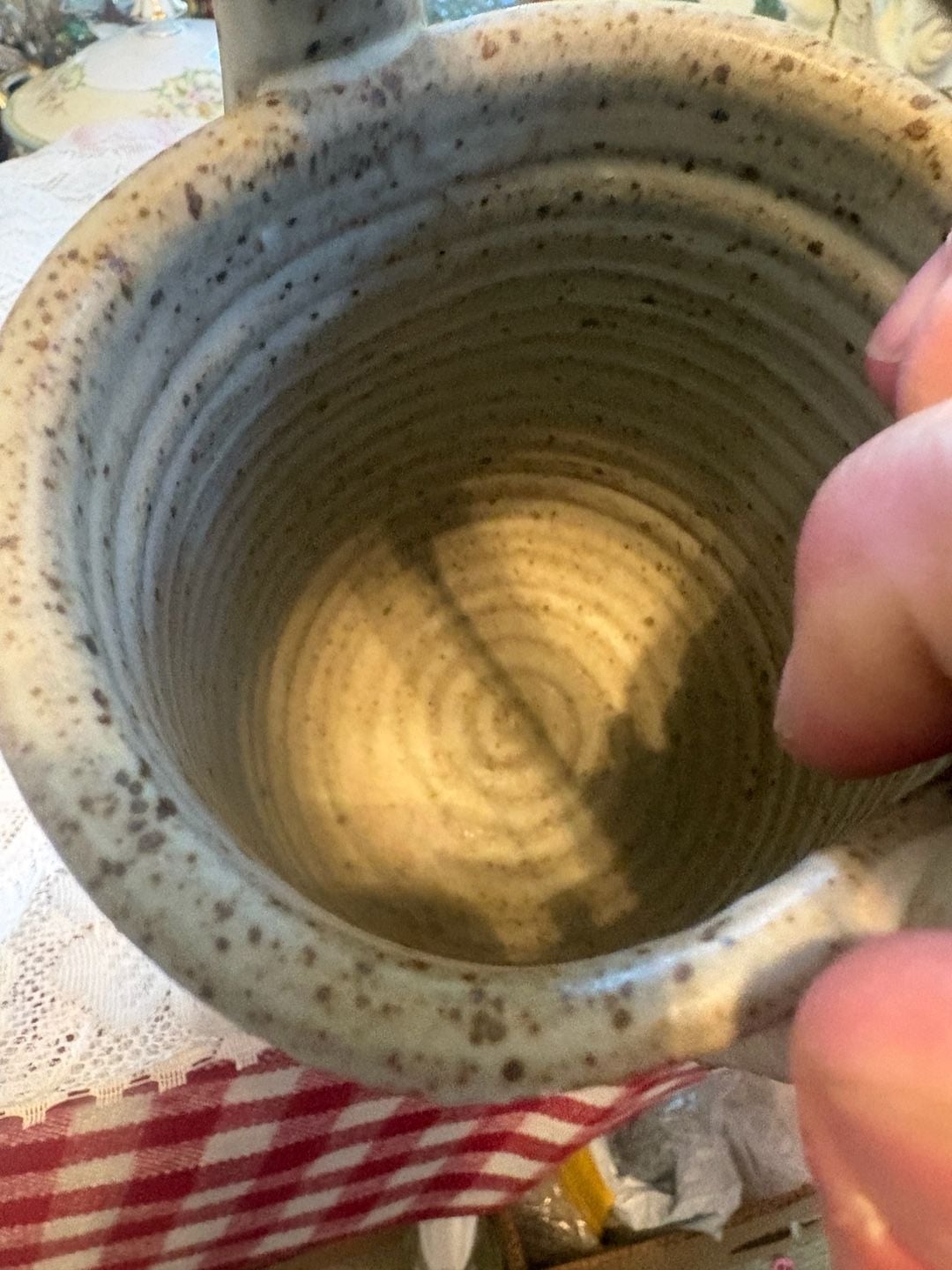 Tokheim Stoneware Windmill Utensil Crock Ceramic Pitcher 6
