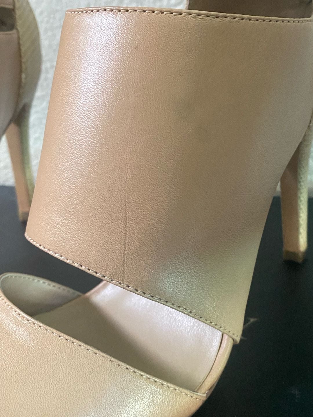 Sole Society Cutout Stiletto Booties Beige Snake Heels 7