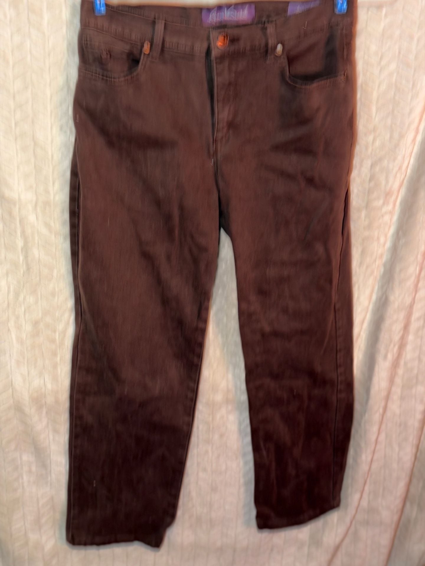 Gloria Vanderbilt Amanda Slim Jeans Size 8 Brown Straight Leg 2