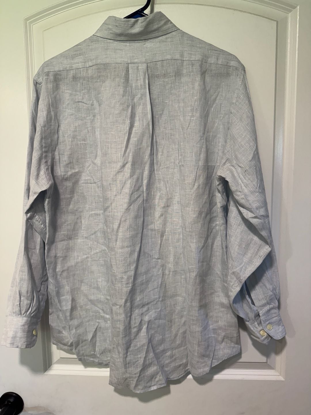 Brooks Brothers Light Blue Linen Button Down Shirt Coastal Preppy Size M 3