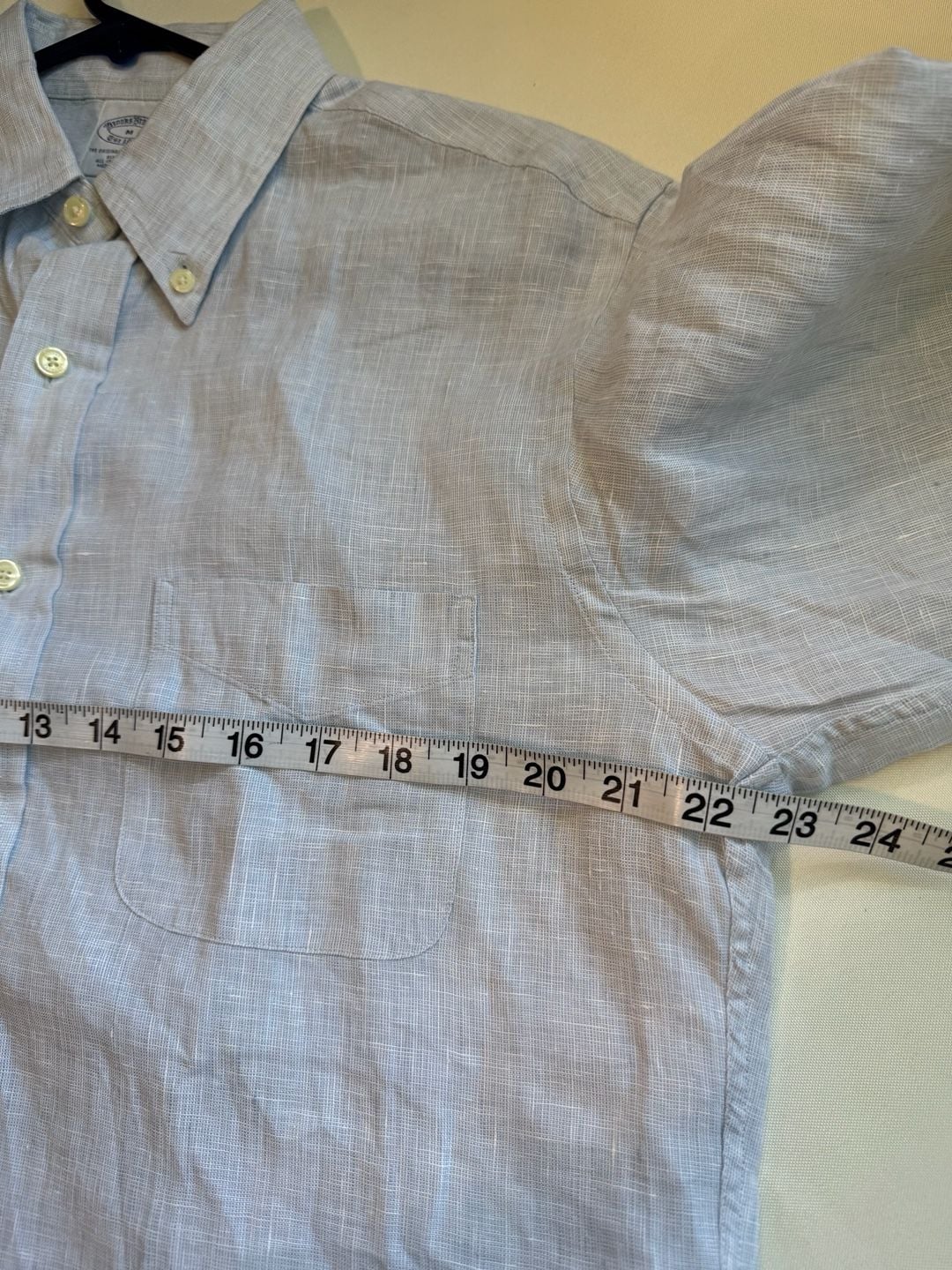 Brooks Brothers Light Blue Linen Button Down Shirt Coastal Preppy Size M 5