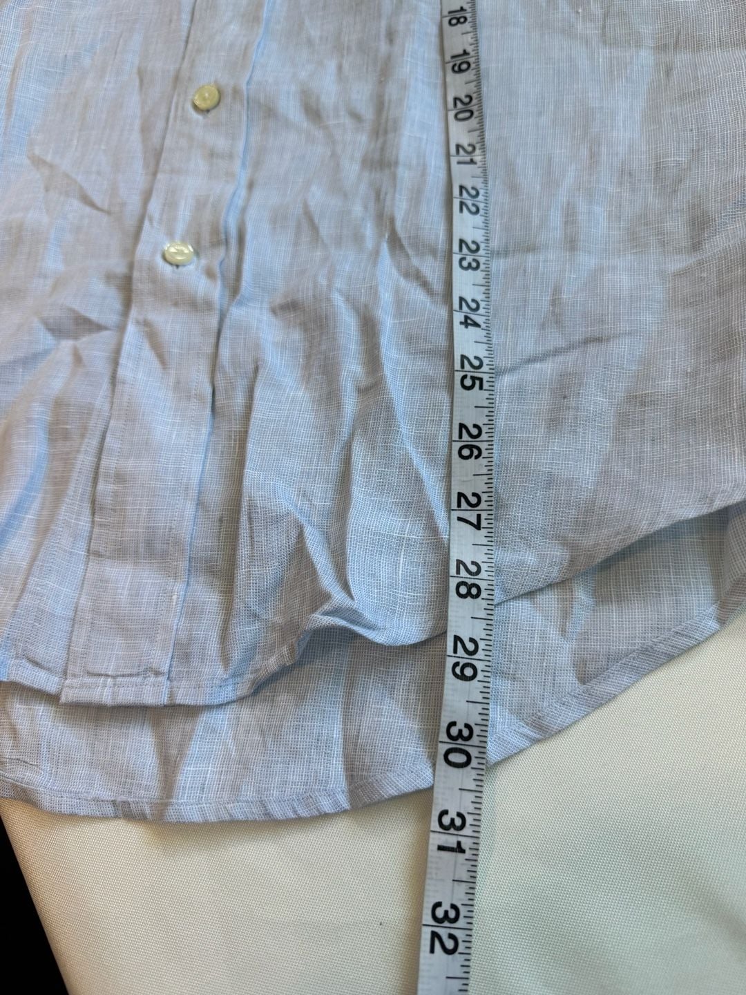 Brooks Brothers Light Blue Linen Button Down Shirt Coastal Preppy Size M 6