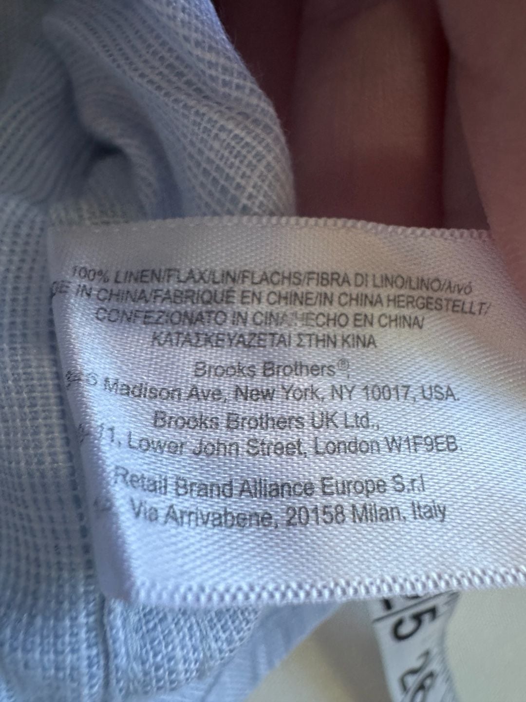 Brooks Brothers Light Blue Linen Button Down Shirt Coastal Preppy Size M 7