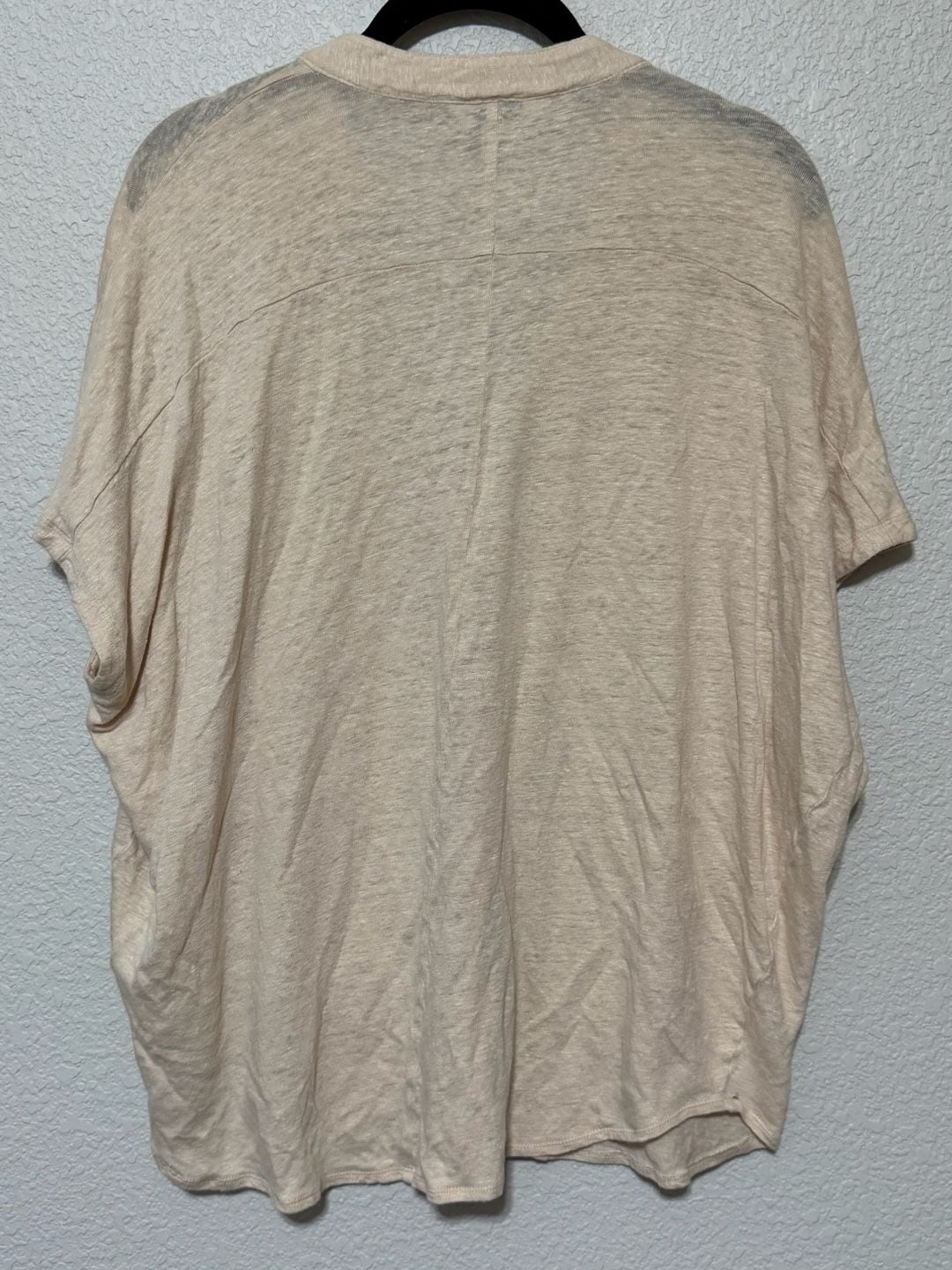 Club Monaco Top Size M/M Beige V-Neck Button Placket Short Sleeve 9