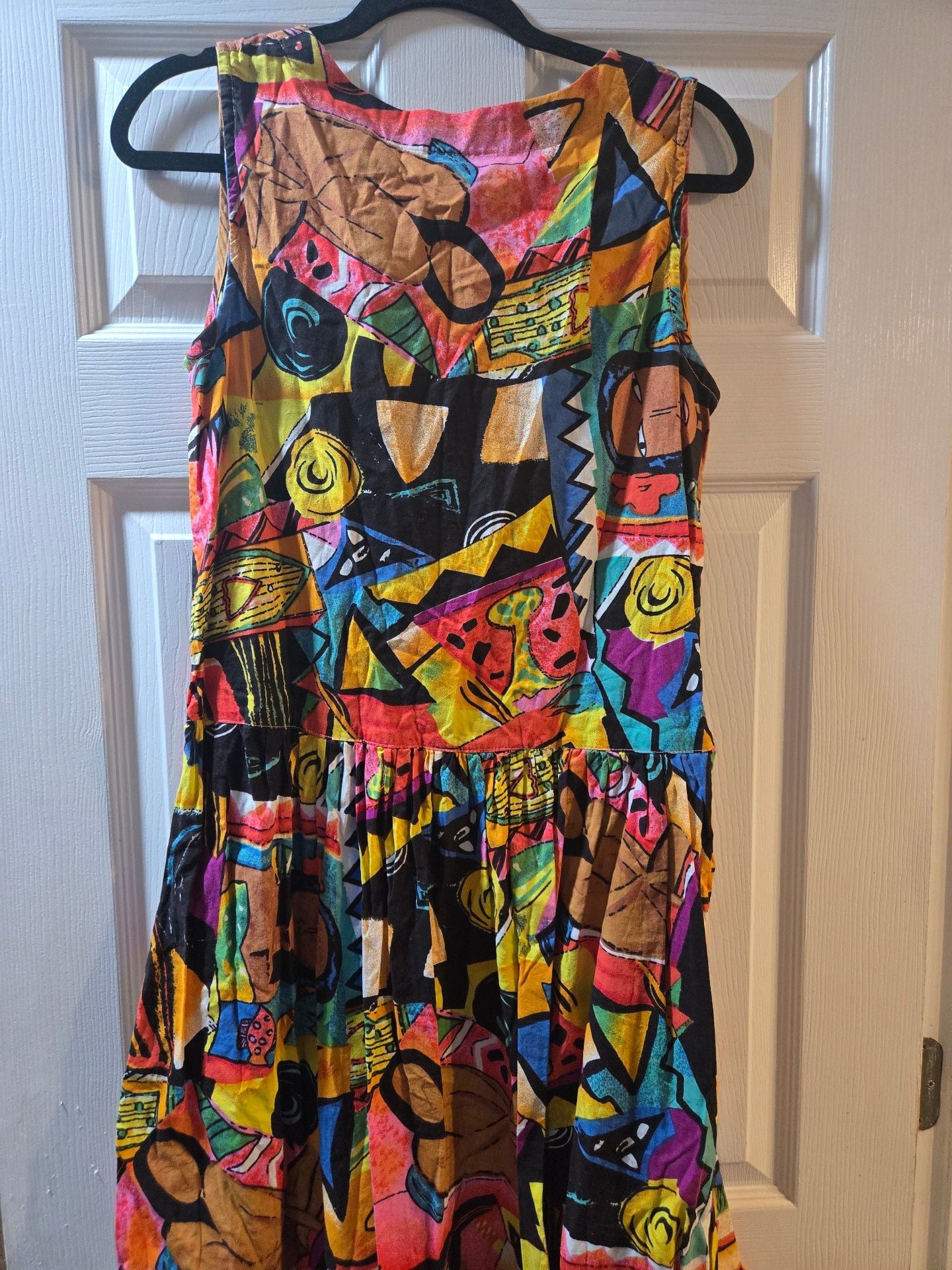 Sita Vintage Abstract Print Sleeveless Dress Size L 8