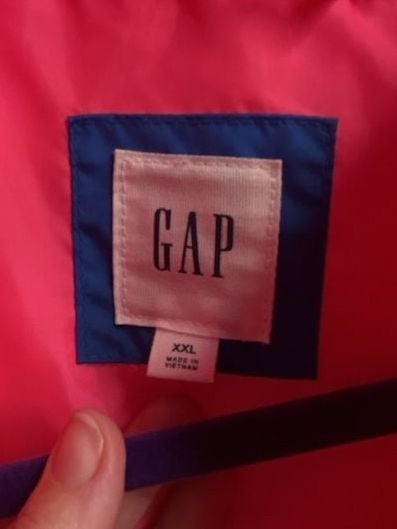 Gap Puffer Vest Size XXL Pink White Blue Colorblock Winter Outerwear 4