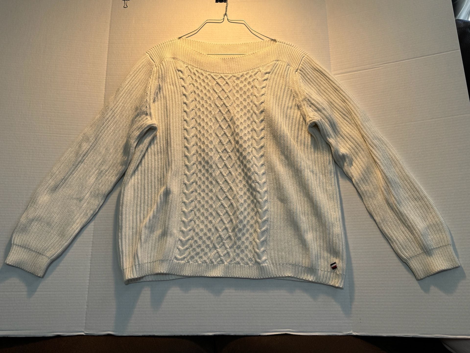 Tommy Hilfiger Cable Knit Sweater Size XL White 2