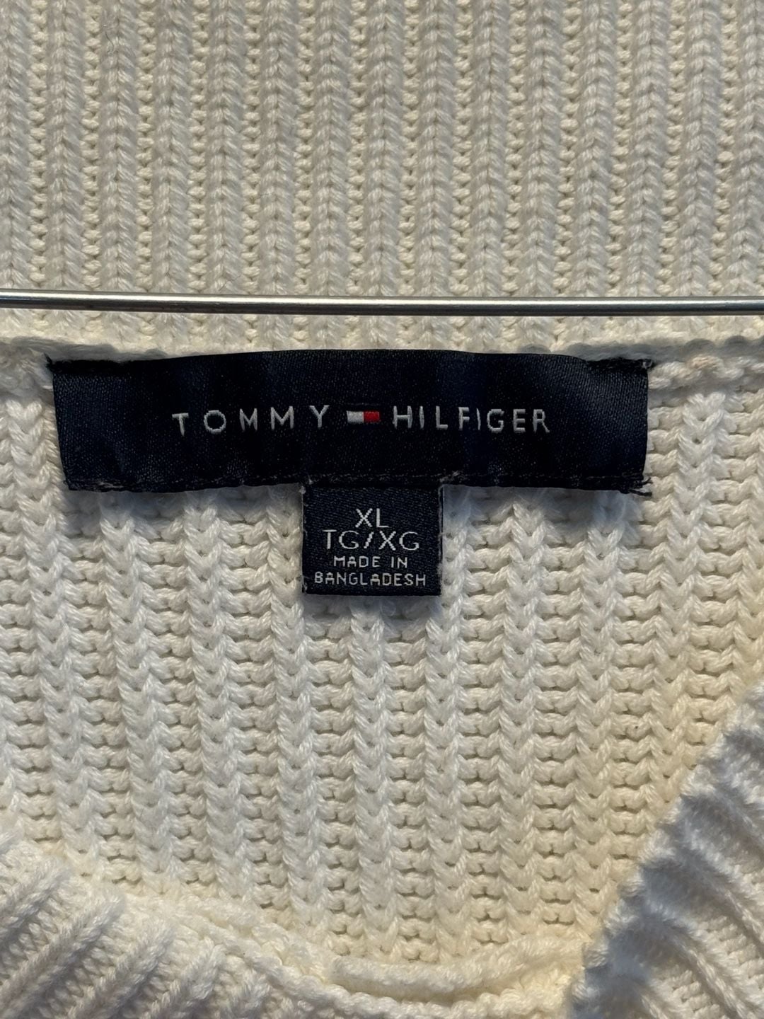 Tommy Hilfiger Cable Knit Sweater Size XL White 5