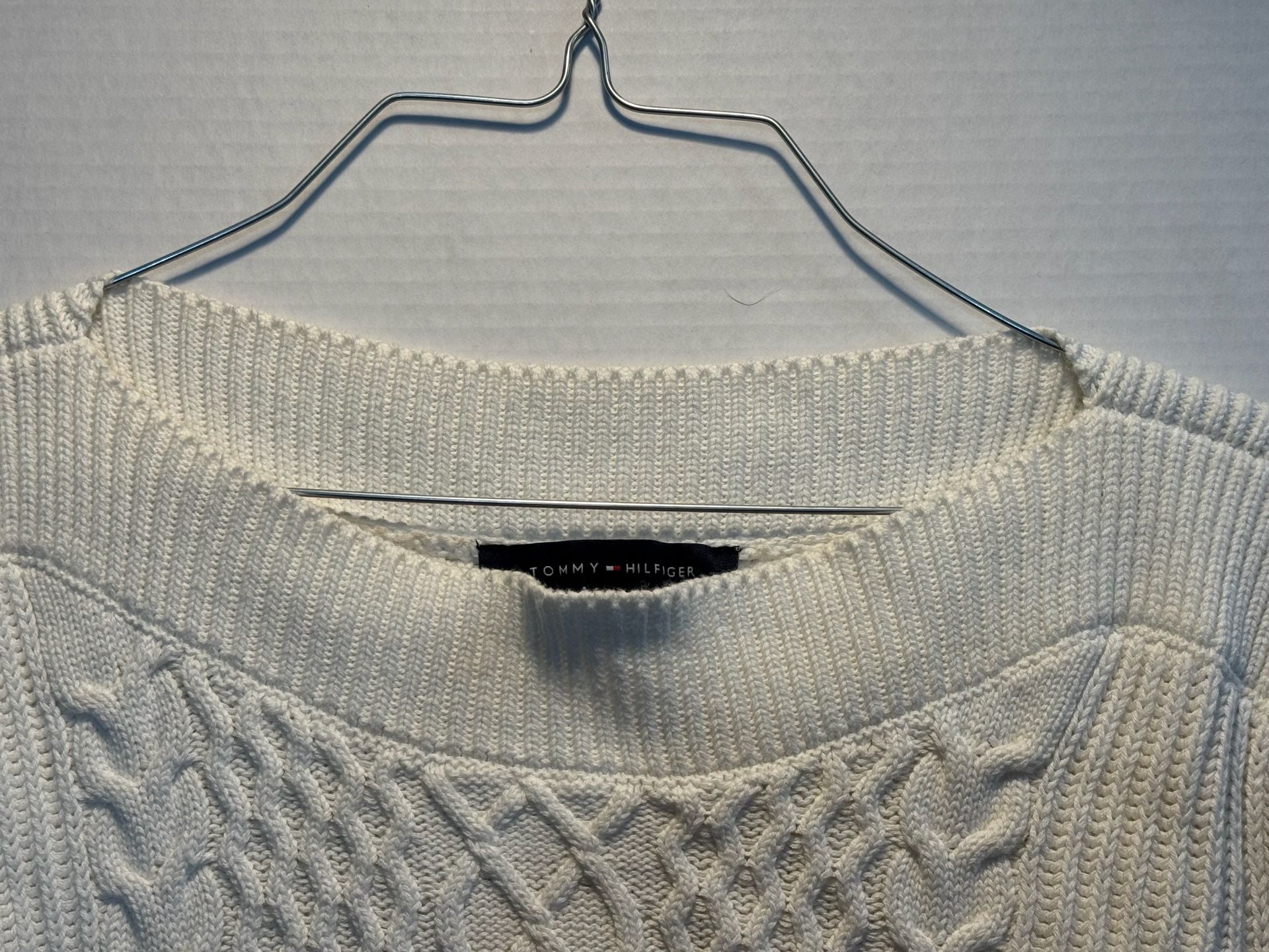 Tommy Hilfiger Cable Knit Sweater Size XL White 6