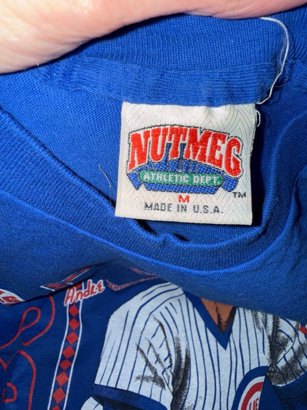 Nutmeg Mills Chicago Cubs Andre Dawson #8 T-Shirt Size M Blue Vintage 3