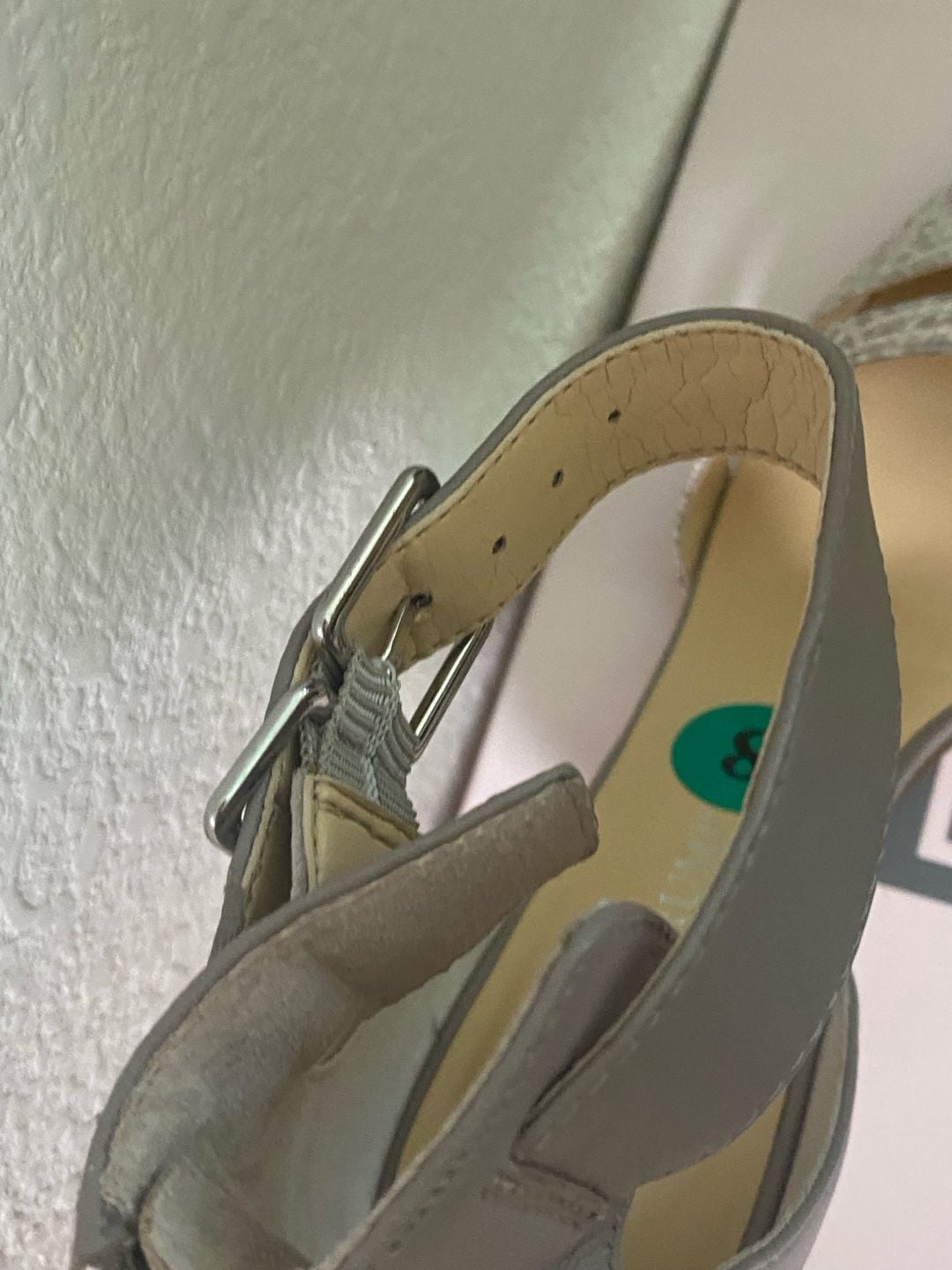 Ivanka Trump Pointed Toe Heels Grey Snakeskin Ankle Strap 6