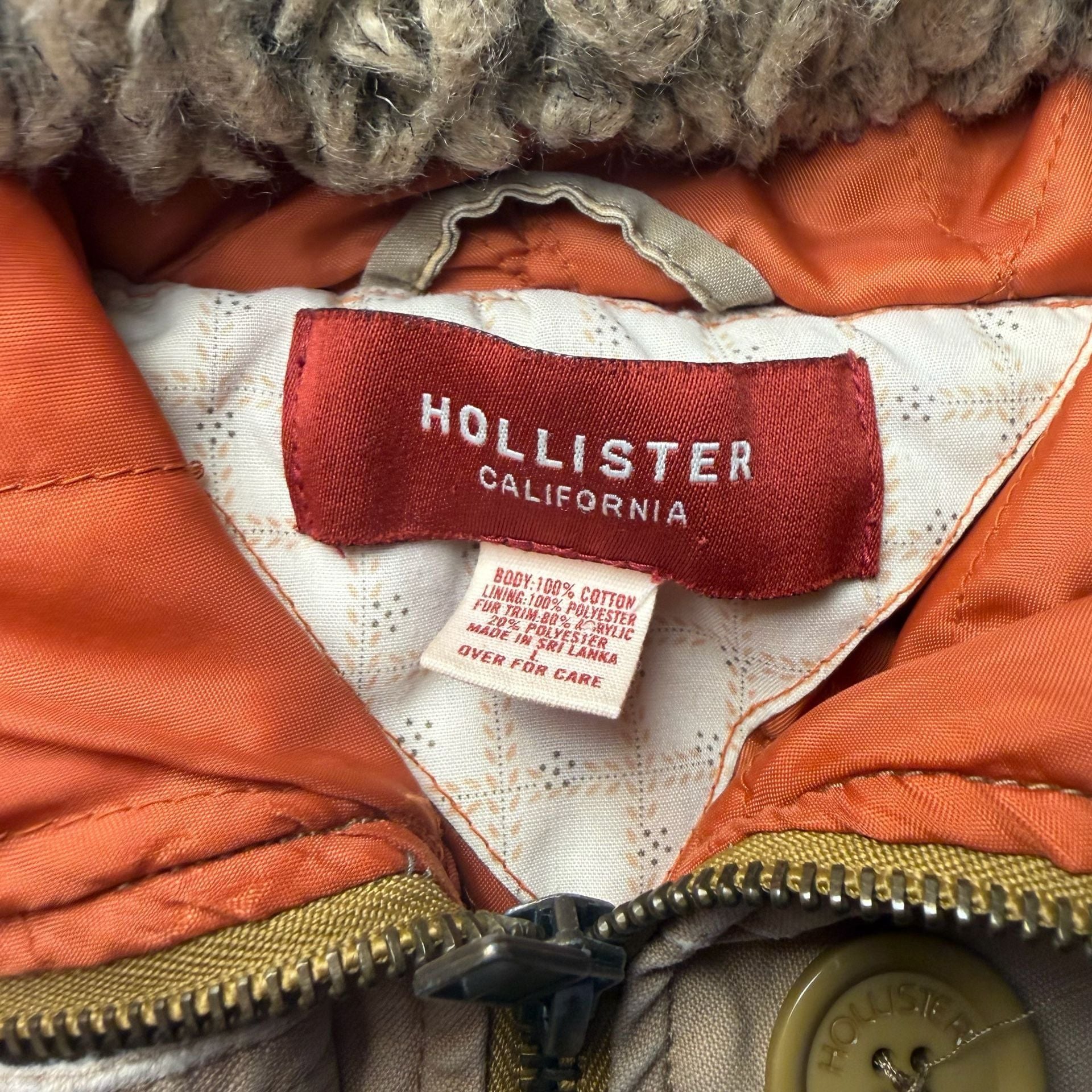 Hollister Women’s 2000’s Y2K Faux Fur Hooded Utility Parka Size Large 5
