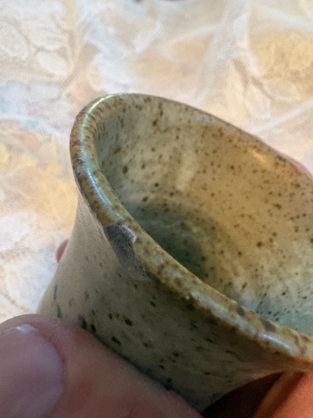 *chipped
Tokheim Stoneware Windmill Vase 1985 Speckled Pottery 6