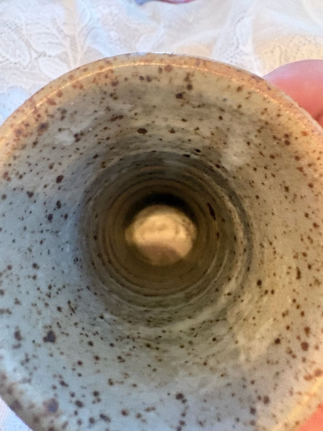 *chipped
Tokheim Stoneware Windmill Vase 1985 Speckled Pottery 7