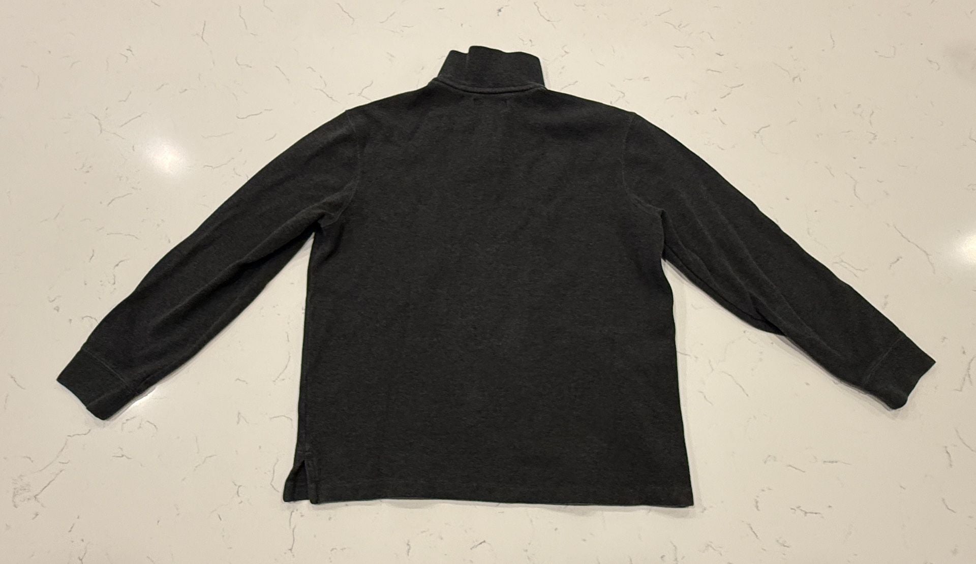 Polo By Ralph Lauren Quarter Zip Sweater Size L Charcoal Gray Cotton 8