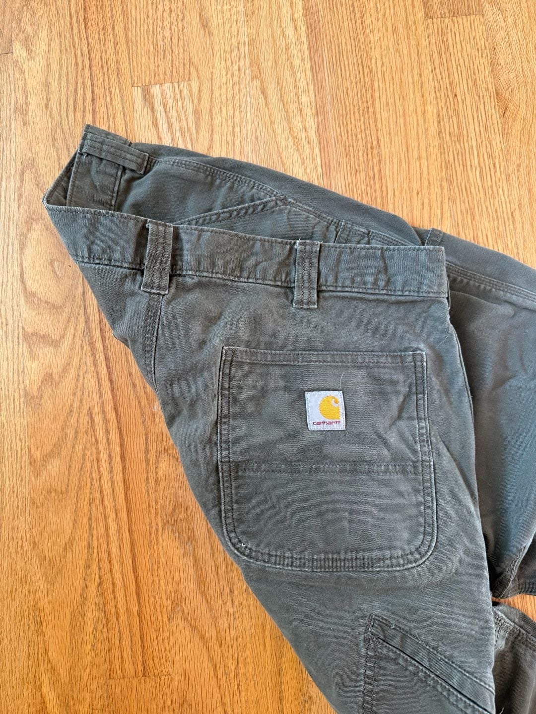 Carhartt Relaxed Fit Work Pants 38x32 Green Duck Canvas Utility 3