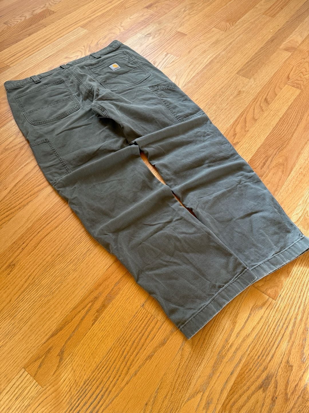 Carhartt Relaxed Fit Work Pants 38x32 Green Duck Canvas Utility 5