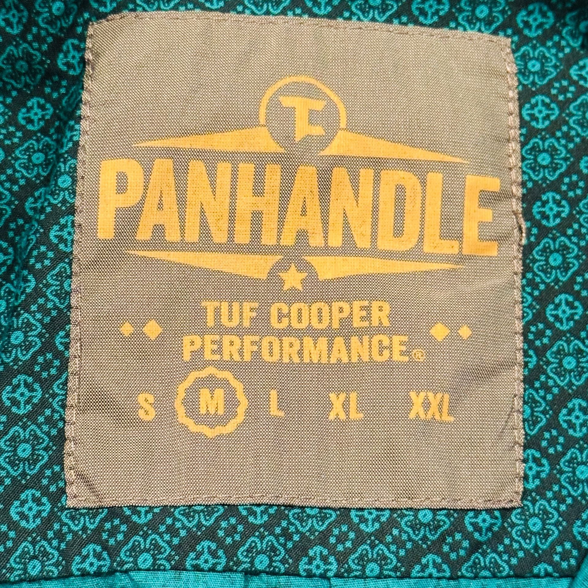 Panhandle Tuf Cooper Men’s M Western Shirt Rodeo Cowboy Pearl Snap Teal 7