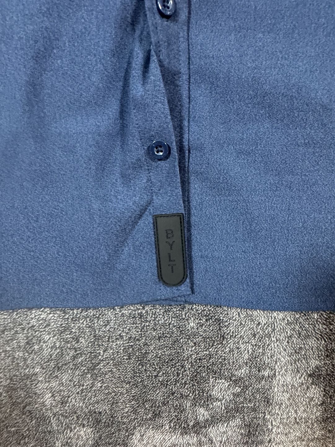 Bylt Premium Basics Short Sleeve Button Up Shirt Size M Blue 6